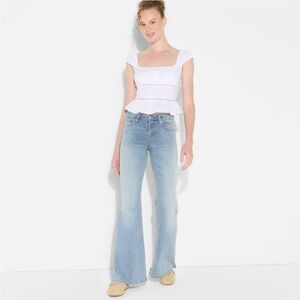 Martha Stewart NWT mid-rise cropped Light Blue chambray Flared Jeans